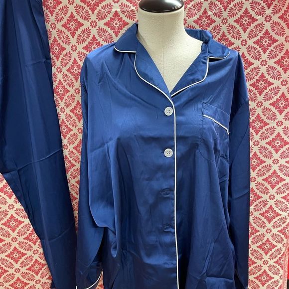 Yimanie button down top & pants pajama set loungewear - Picture 3 of 7